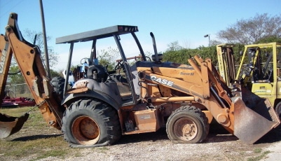 SALVAGE CASE 590SM BACKHOE FOR PARTS GULF SOUTH EQUIPMENT SALES BATON ROUGE LOUISIANA