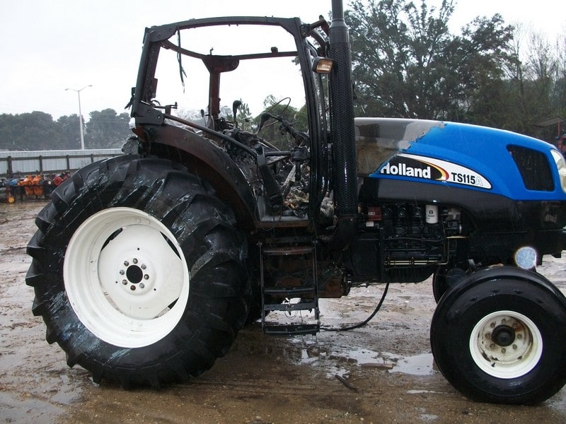 SALVAGE FORD NEW HOLLAND TS115A TRACTOR FOR PARTS GULF SOUTH EQUIPMENT SALES BATON ROUGE LOUISIANA