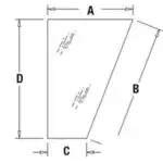 107234A1 CASE 570LXT 580L 580L2 580SL2 580SK BACKHOE LOWER LEFT KNEE GLASS, NEW NON-OEM