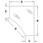 338426A1 CASE 580M 580M2 580SM 580SM2 BACKHOE LOWER LEFT DOOR GLASS, NEW NON-OEM