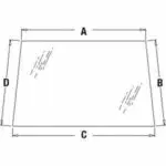448607A1 CASE 580M 580M-2 580SK BACHOE WINDSHIELD UPPER NEW NON-OEM