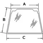 97290C1 CASE 570LXT 570MXT 580K 580L 580SK 580SL 590SL BACKHOE WINDSHIELD FRONT