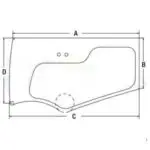 4651658 JOHN DEERE LOWER DOOR GLASS NEW NON-OEM