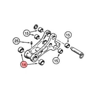 D127167 CASE QUICK COUPLER BUSHING, CLOSED END 580K 580SK 580L 580SL 580M 580SM 590SL 590SM