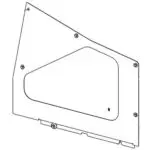 AT222968 DEERE L.H. SIDE SHIELD 450H 550H 650H AFTER SERIAL 893113 450J 550J 650J. NEW, NON-OEM.