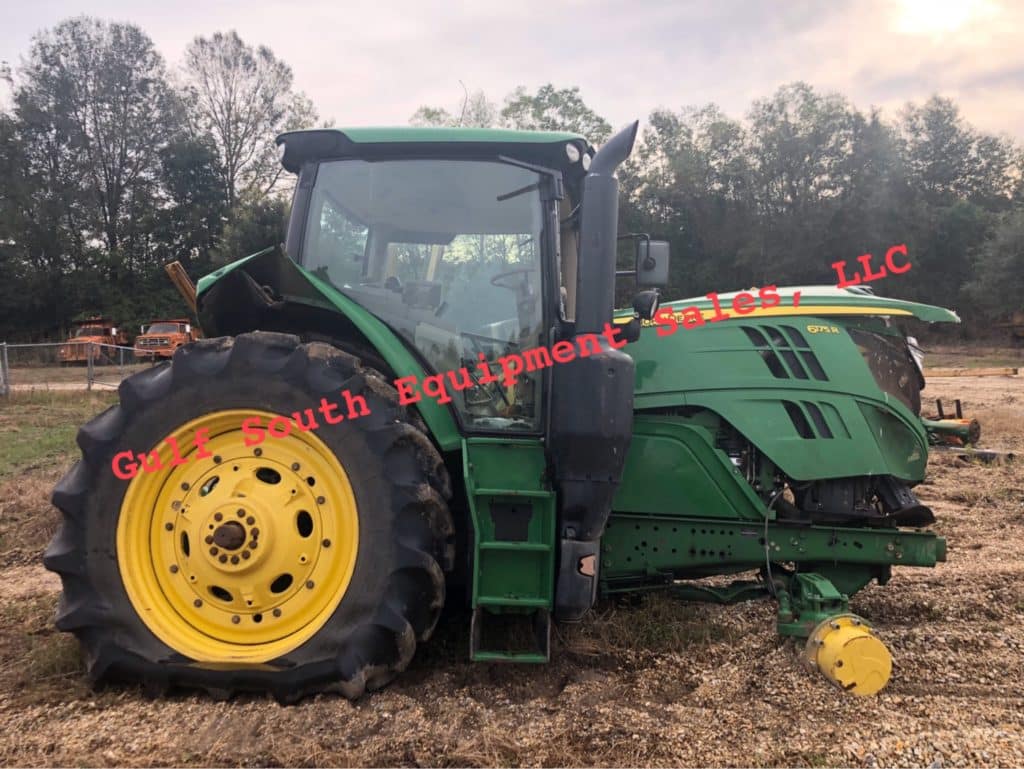 SALVAGE JOHN DEERE 6175R TRACTOR IN FOR PARTS GULF SOUTH EQUIPMENT SALES BATON ROUGE LOUISIANA