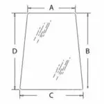 85801626 555E 575E 655E 675E LB75 LB90 LB110 FORD BACKHOE UPPER DOOR GLASS, RH/LH NEW A.M.