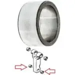 D127172 CASE BACKHOE BUSHING, COUPLING TO Y-LINK (CLOSED END) NEW NON-OEM 580K, 580 Super K, 590 Turbo, 580L, 580SL, 590SL