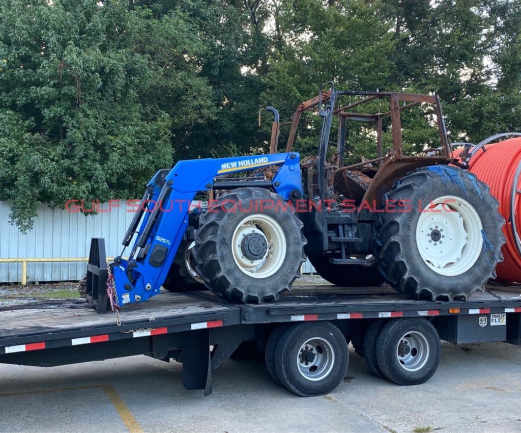 SALVAGE NEW HOLLAND T5050 TRACTOR FOR PARTS GULF SOUTH EQUIPMENT SALES BATON ROUGE LOUISIANA