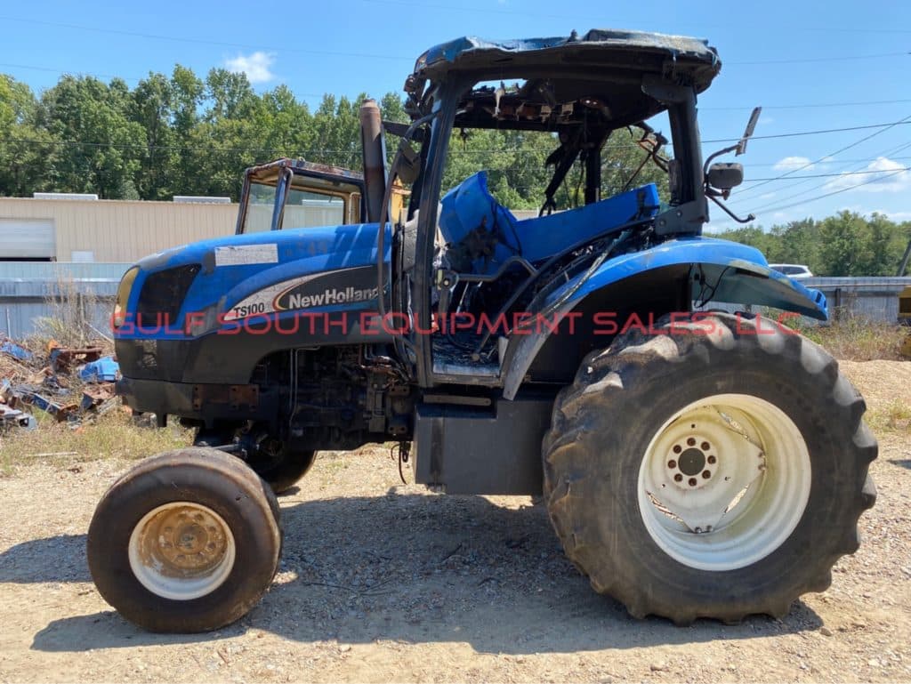 SALVAGE NEW HOLLAND TS100 TRACTOR FOR PARTS GULF SOUTH EQUIPMENT SALES BATON ROUGE LOUISIANA
