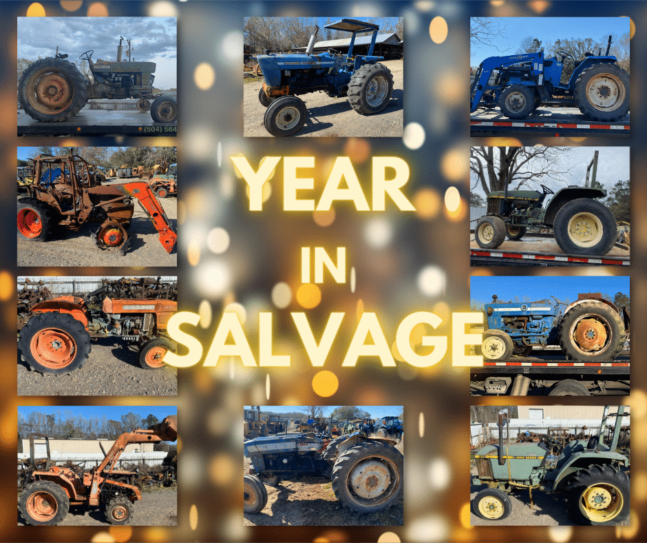 10 tractor salvage arrivals with the words year in salvage in the middle