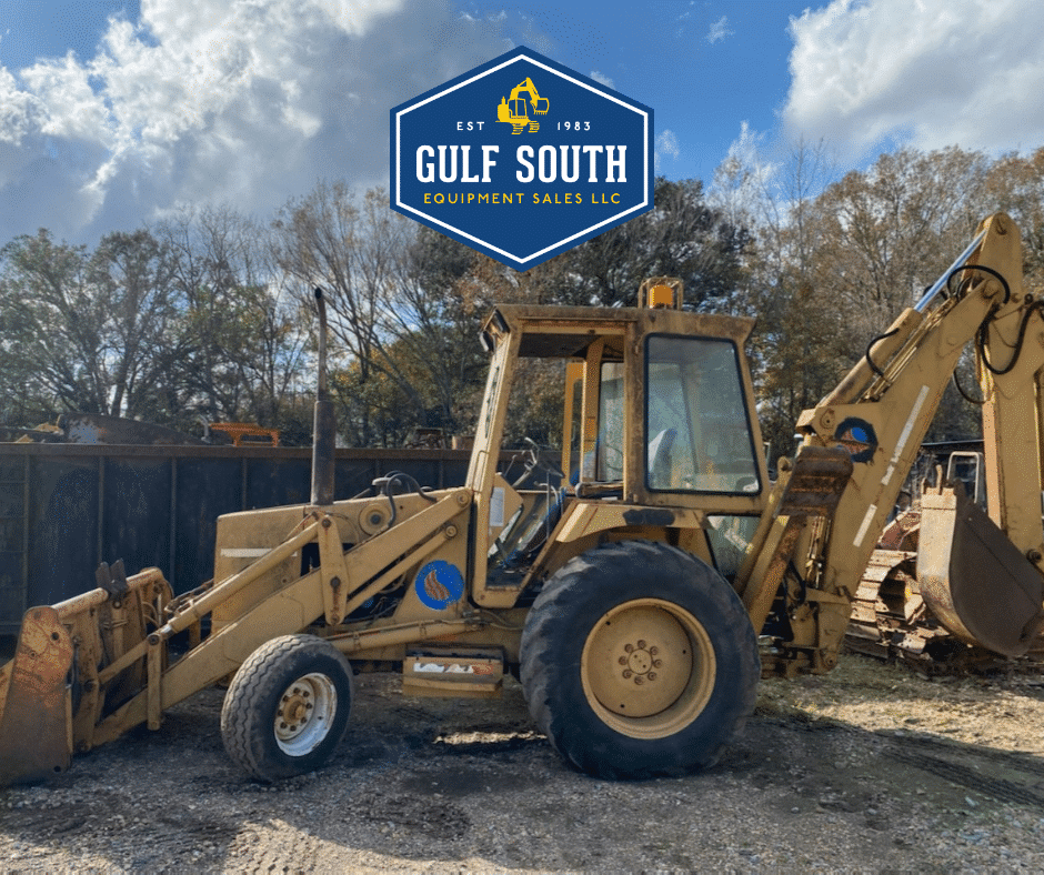 555a 2wd running engine with 4-in-1 loader bucket and extend a hoe for parts. gulf south equipment sales baton rouge louisiana