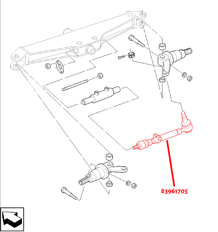 Ford 83961705 Tie Rod End – Fits 555C, 655C, 675D, 575E & More (Aftermarket)