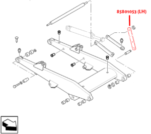 85801053 85803645 USED Left-Hand Loader Side Link Ford 555E LB75 B95 - Image 3