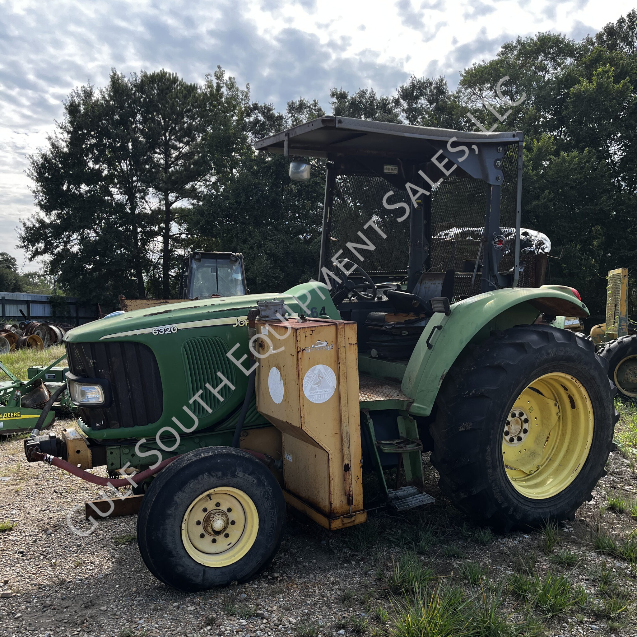 John Deere 6320 2wd with Side Boom Mower in for Salvage